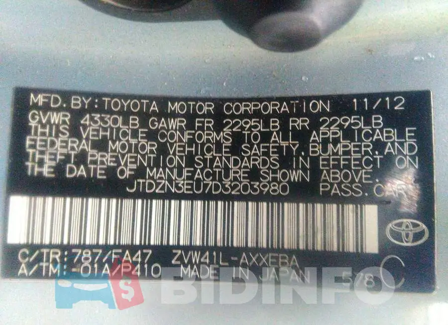 JTDZN3EU7D3203980 Photo# 9