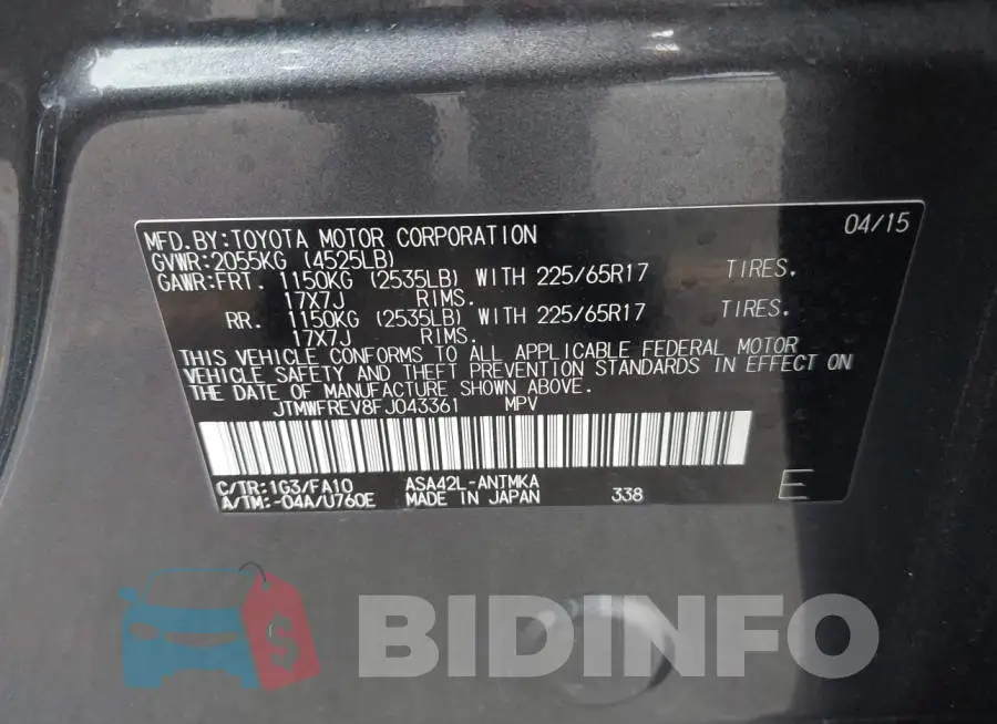 JTMWFREV8FJ043361 Photo# 9