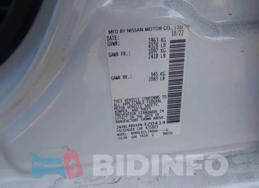 1N4BL4BVXPN320414 Photo# 9