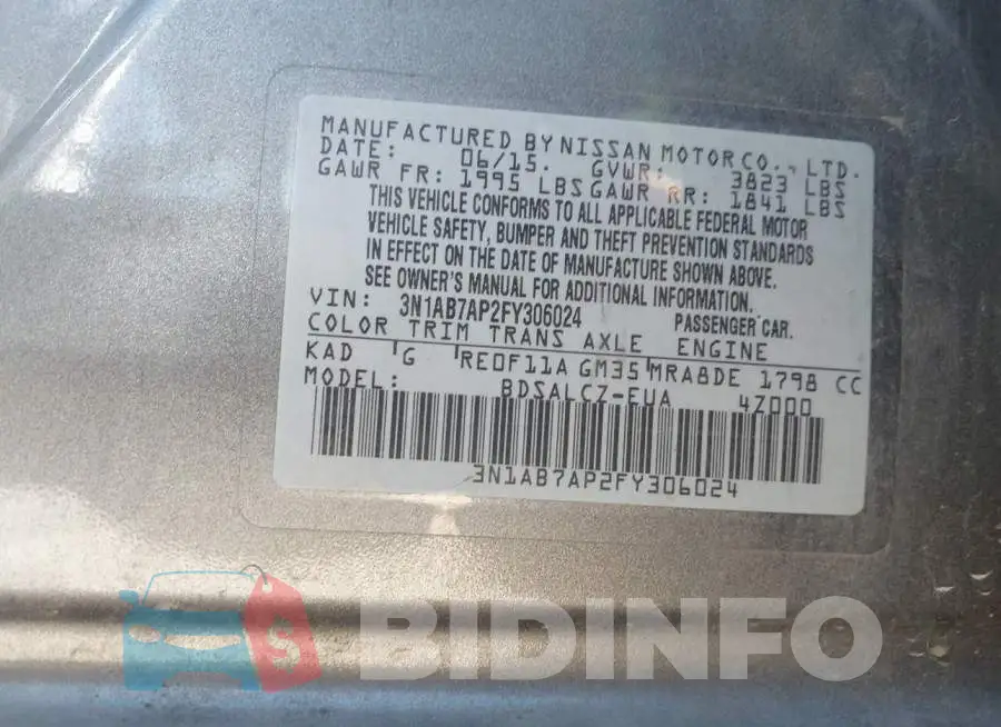 3N1AB7AP2FY306024 Photo# 9