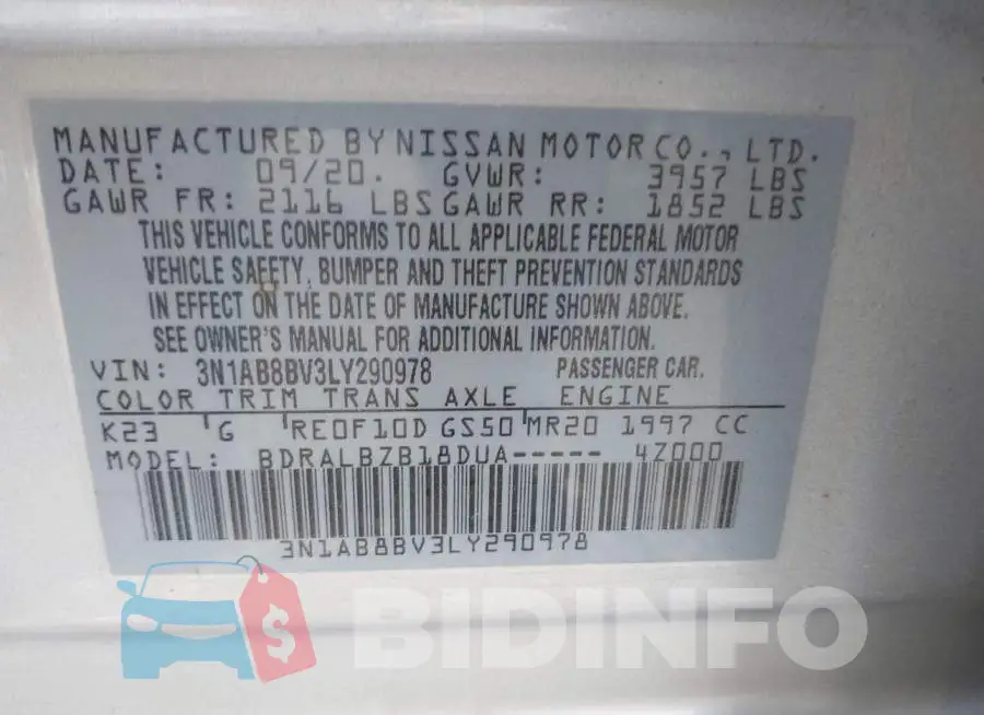 3N1AB8BV3LY290978 Photo# 9