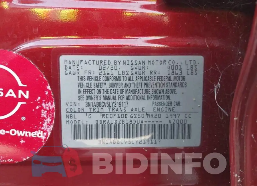 3N1AB8CV5LY219117 Photo# 9