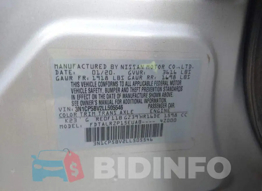 3N1CP5BV2LL505546 Photo# 9