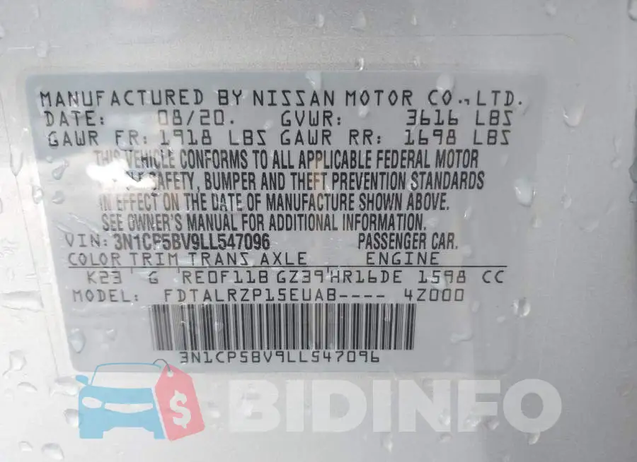 3N1CP5BV9LL547096 Photo# 9