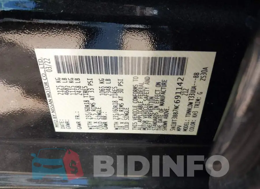 5N1BT3BB7NC691142 Photo# 9