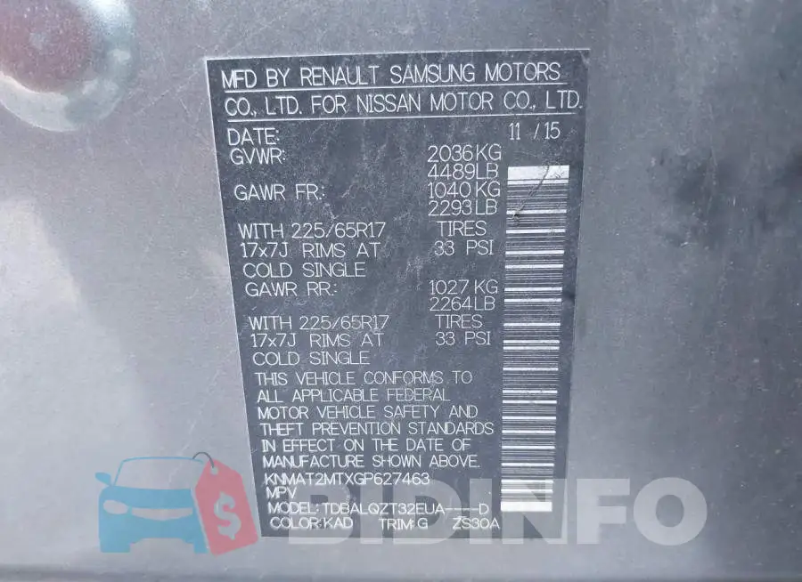 KNMAT2MTXGP627463 Photo# 9