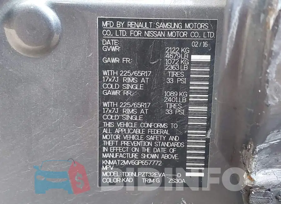 KNMAT2MV6GP657772 Photo# 9