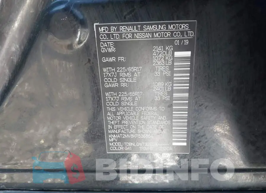 KNMAT2MV8KP536864 Photo# 9