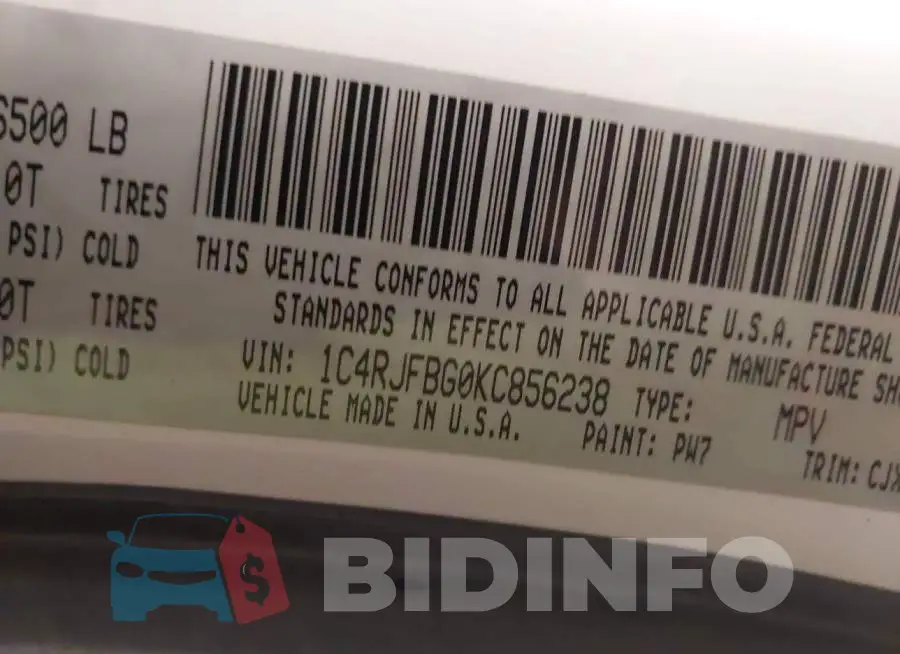 1C4RJFBG0KC856238 Photo# 9