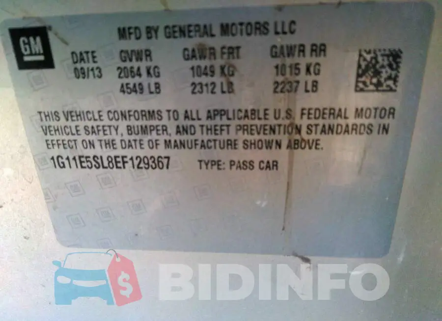 1G11E5SL8EF129367 Photo# 9