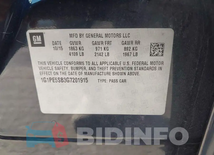 1G1PE5SB3G7201915 Photo# 9
