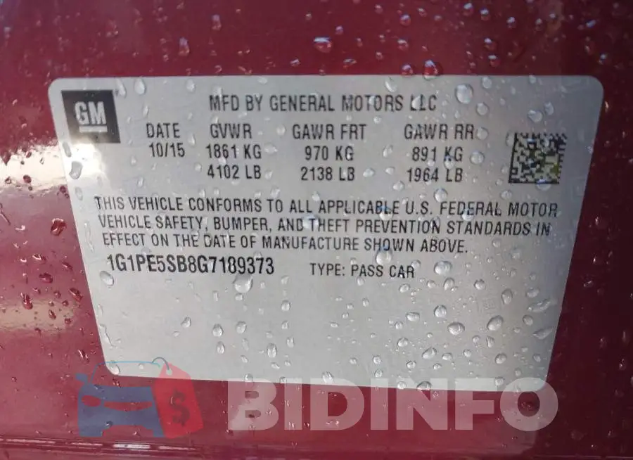1G1PE5SB8G7189373 Photo# 9