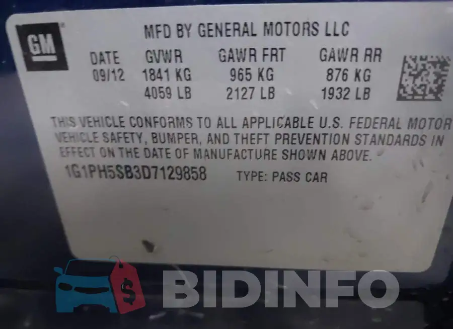 1G1PH5SB3D7129858 Photo# 9