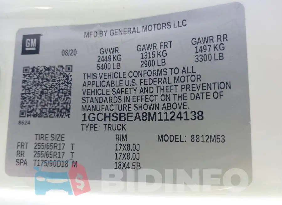 1GCHSBEA8M1124138 Photo# 9