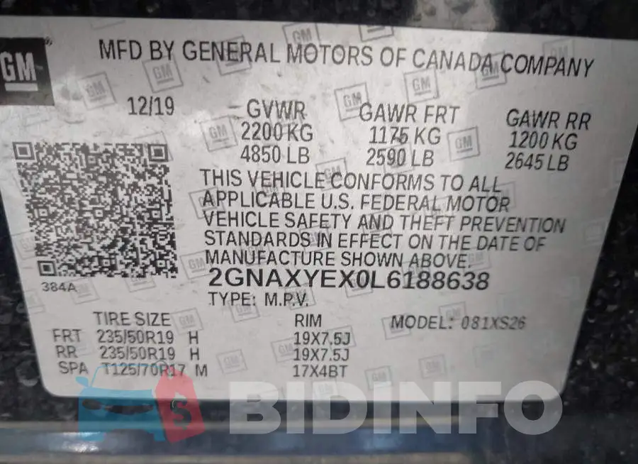 2GNAXYEX0L6188638 Photo# 9