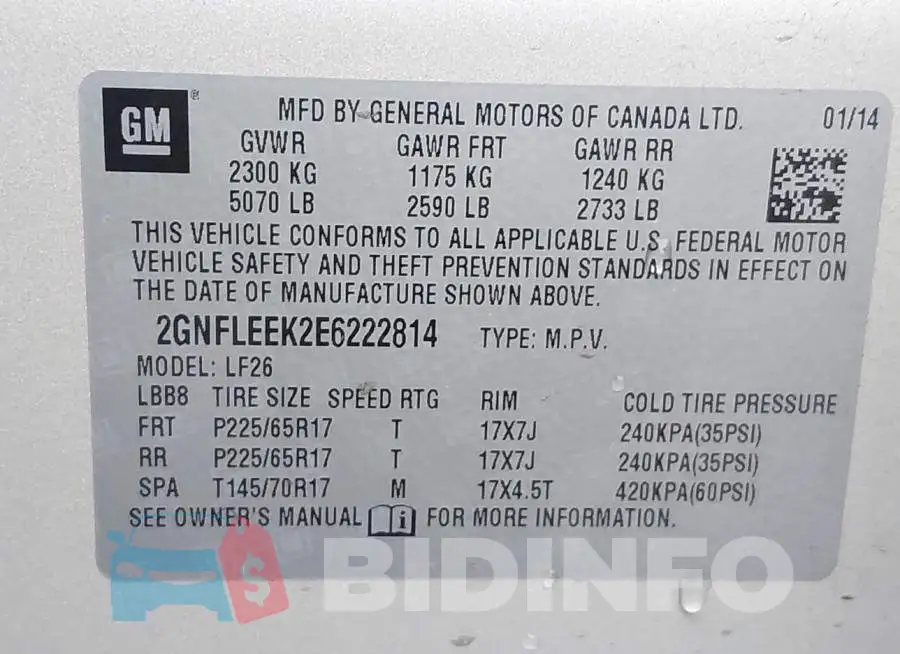 2GNFLEEK2E6222814 Photo# 9