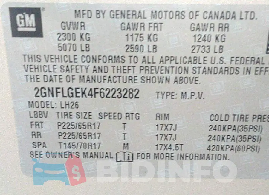 2GNFLGEK4F6223282 Photo# 9