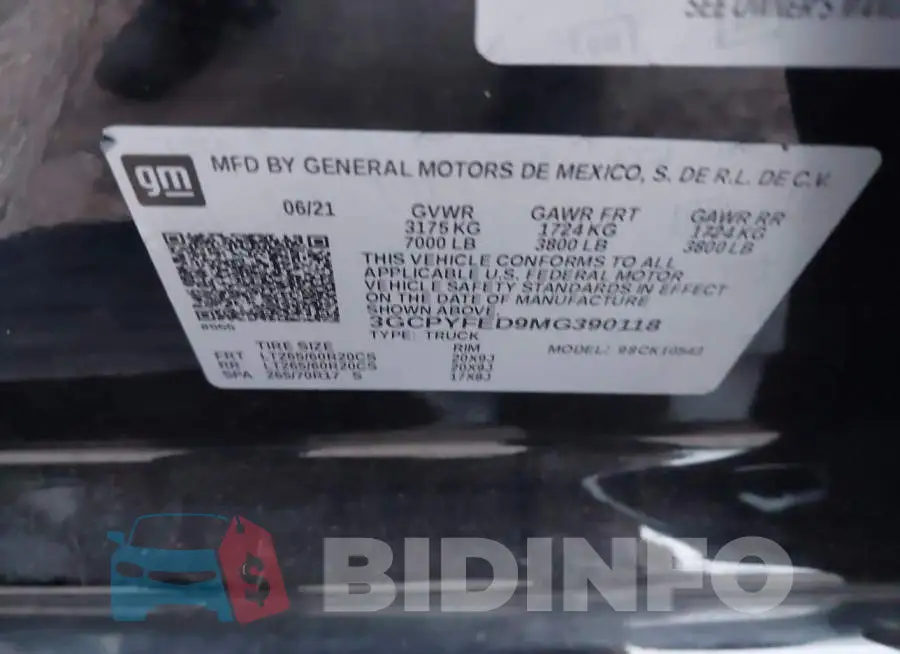 3GCPYFED9MG390118 Photo# 9