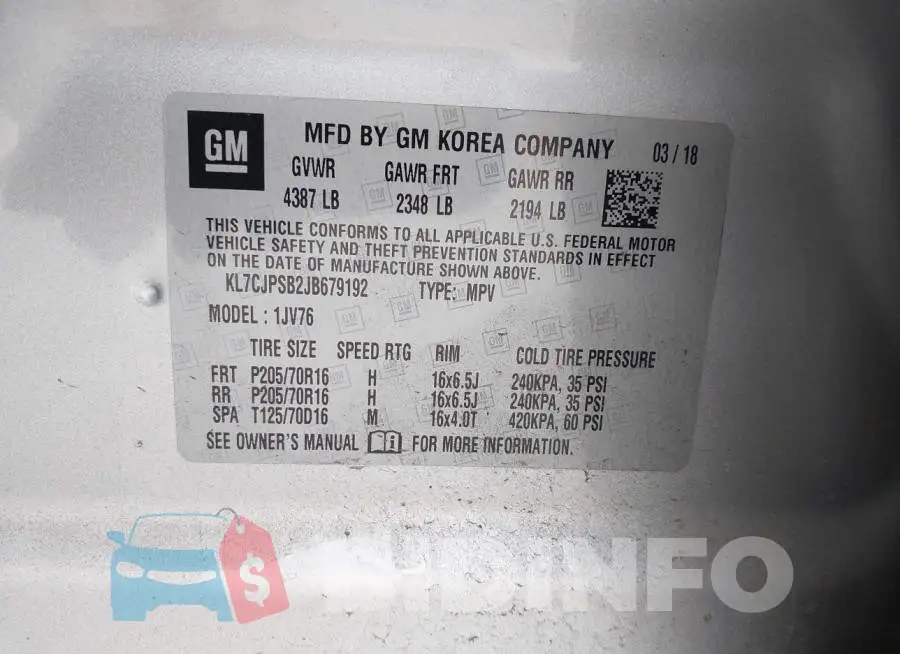 KL7CJPSB2JB679192 Photo# 9