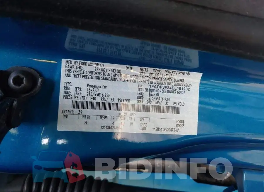 1FADP3F24EL191232 Photo# 9