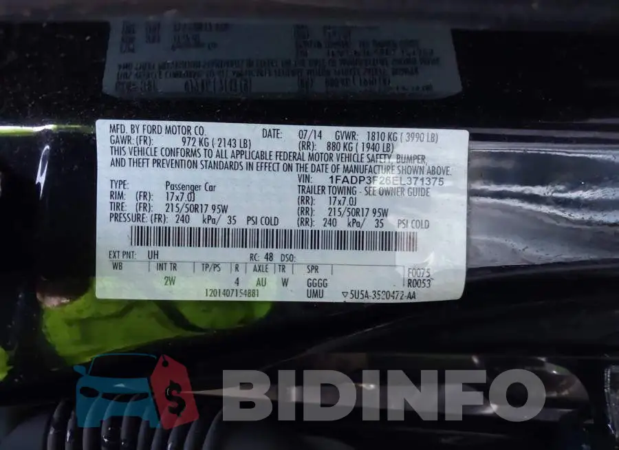 1FADP3F26EL371375 Photo# 9