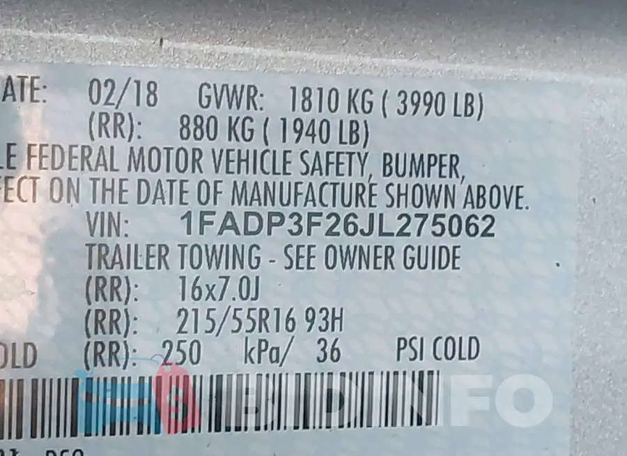 1FADP3F26JL275062 Photo# 9