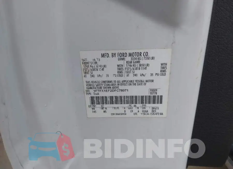 1FTFX1EF2DFC78071 Photo# 9