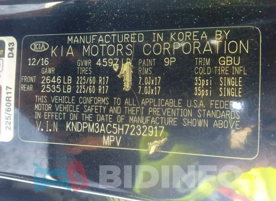 KNDPM3AC5H7232917 Photo# 9