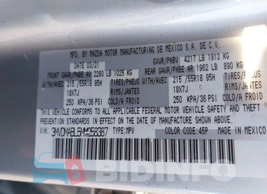 3MVDMABL5MM258387 Photo# 9