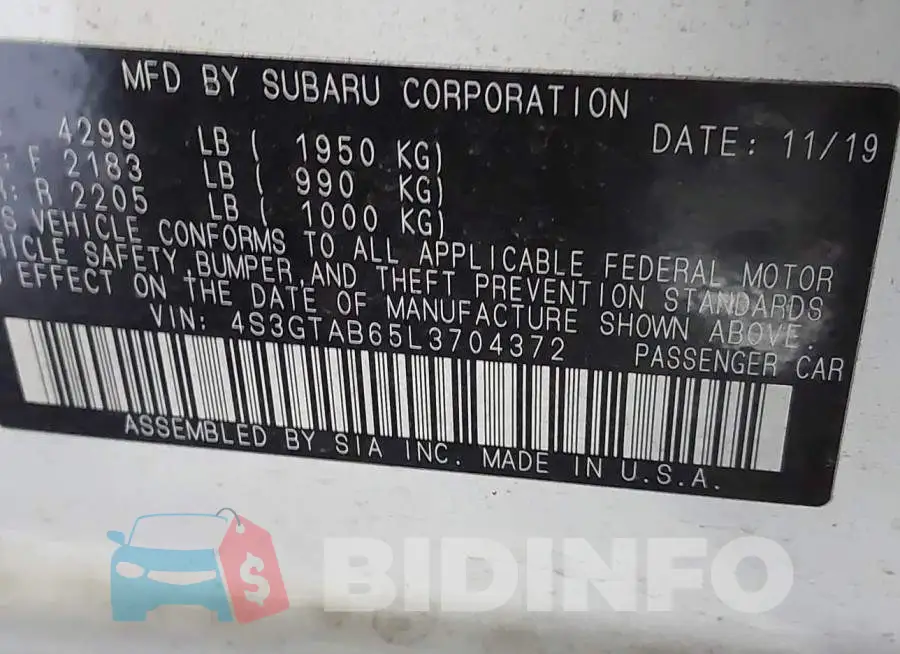 4S3GTAB65L3704372 Photo# 9