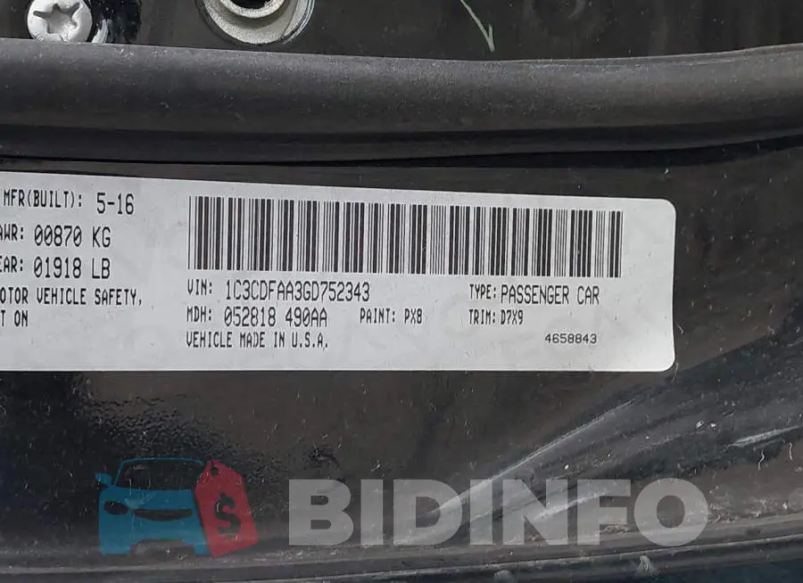 1C3CDFAA3GD752343 Photo# 9