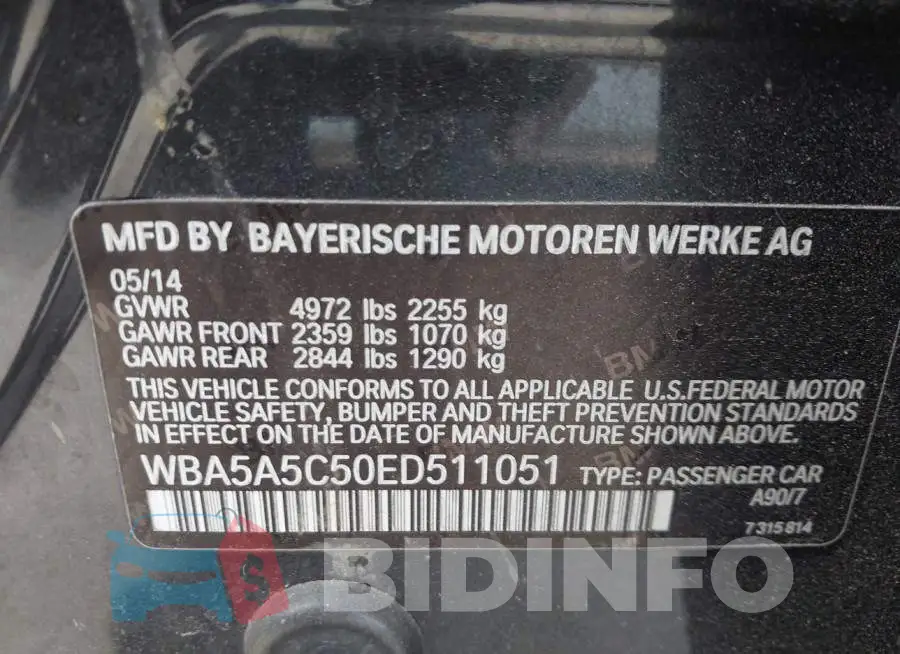 WBA5A5C50ED511051 Photo# 9