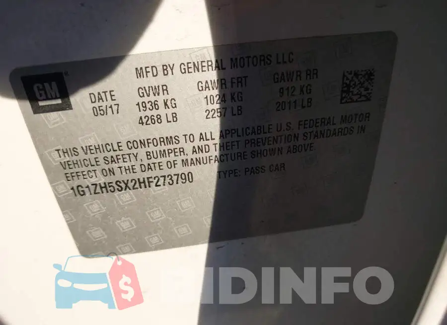 1G1ZH5SX2HF273790 Photo# 9
