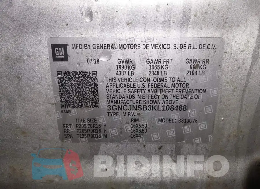 3GNCJNSB3KL108468 Photo# 9