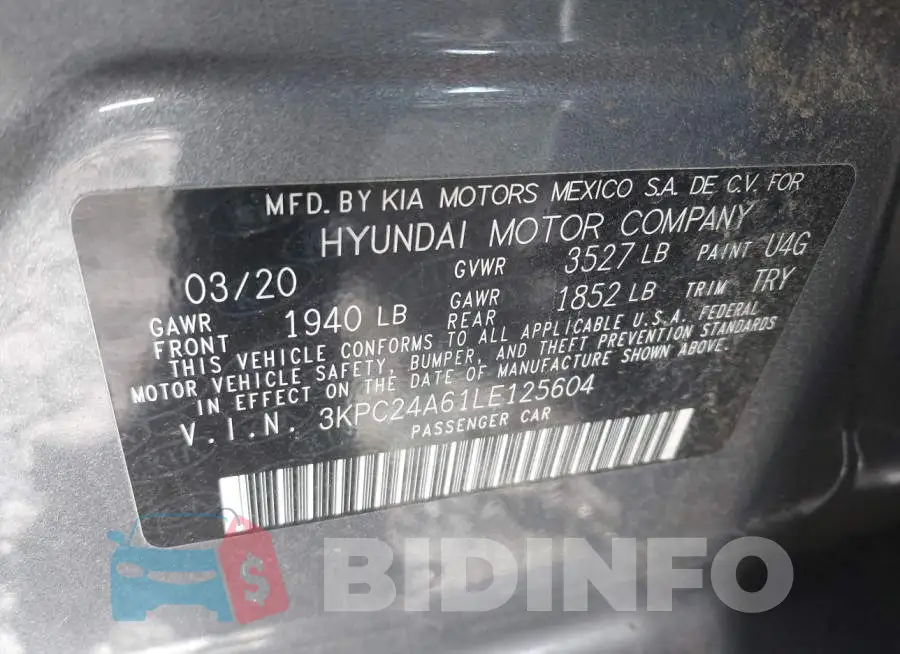 3KPC24A61LE125604 Photo# 9