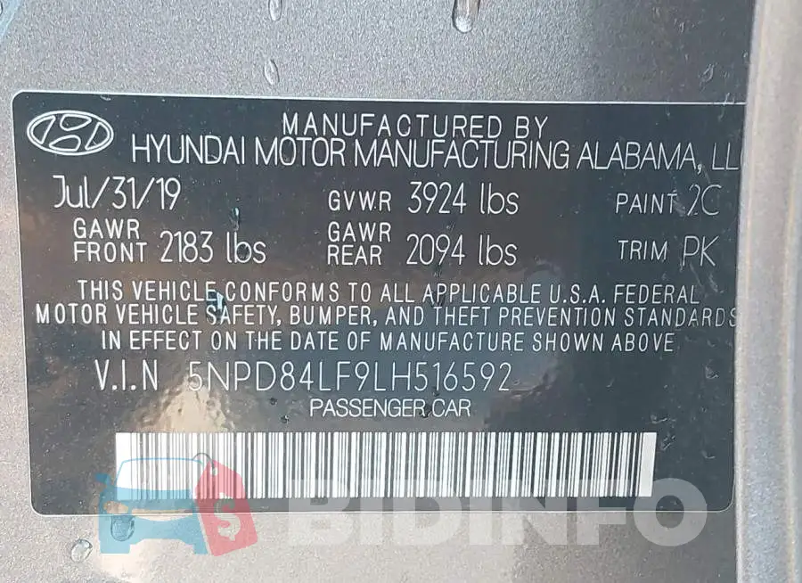 5NPD84LF9LH516592 Photo# 9