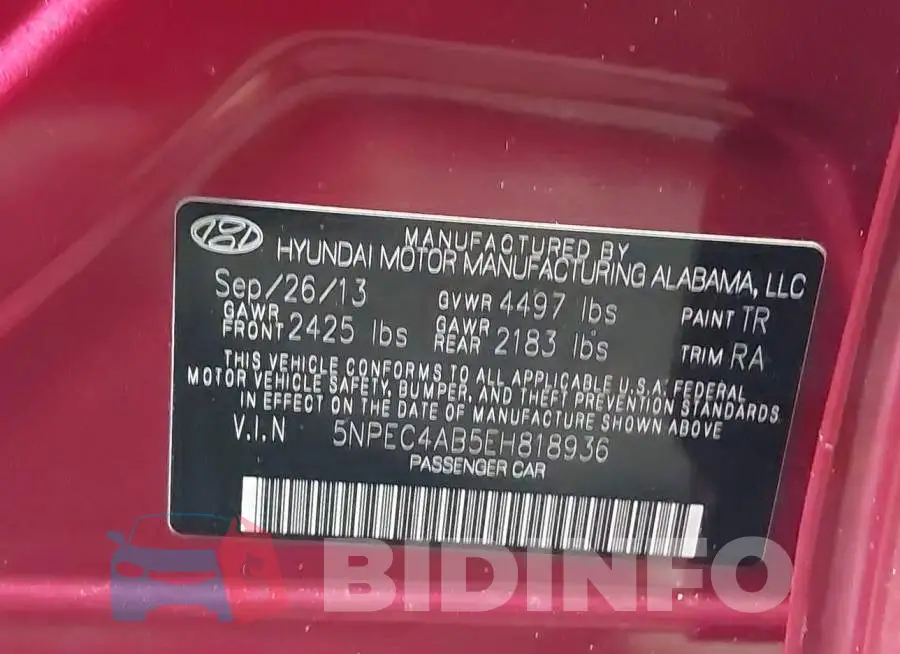 5NPEC4AB5EH818936 Photo# 9