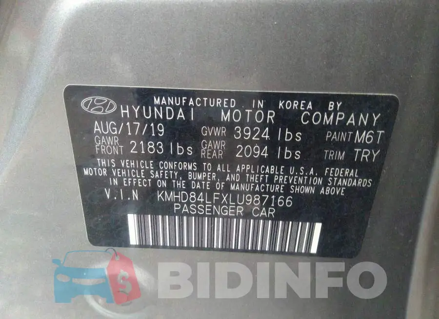 KMHD84LFXLU987166 Photo# 9