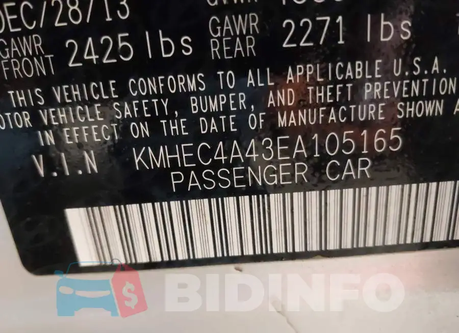 KMHEC4A43EA105165 Photo# 9