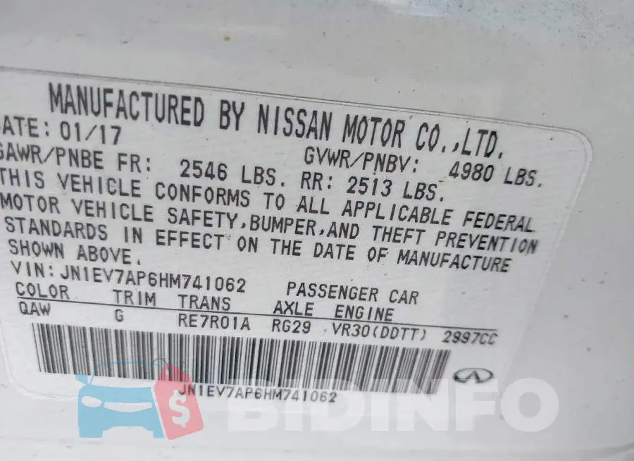 JN1EV7AP6HM741062 Photo# 9