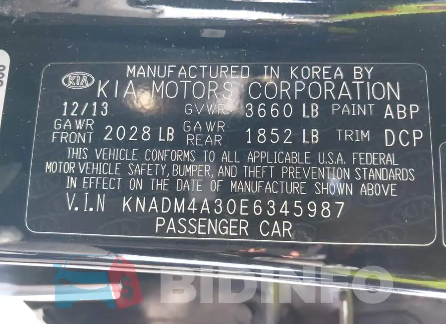 KNADM4A30E6345987 Photo# 9