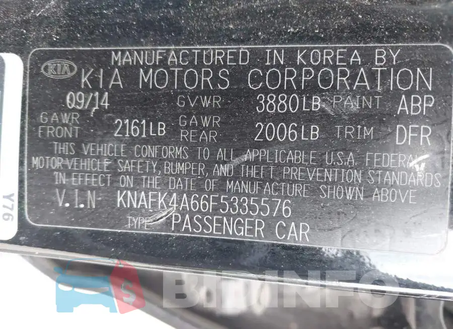 KNAFK4A66F5335576 Photo# 9