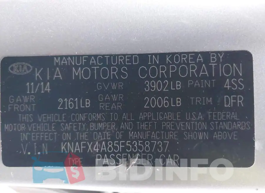 KNAFX4A85F5358737 Photo# 9