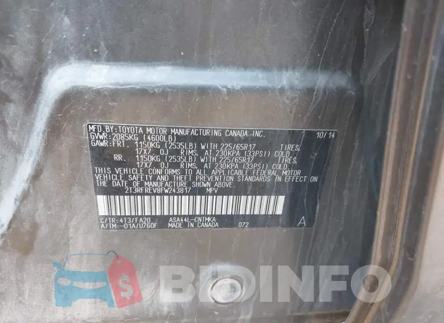 2T3RFREV8FW243817 Photo# 9