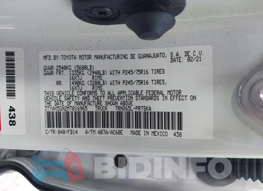 3TYAX5GN2MT016965 Photo# 9