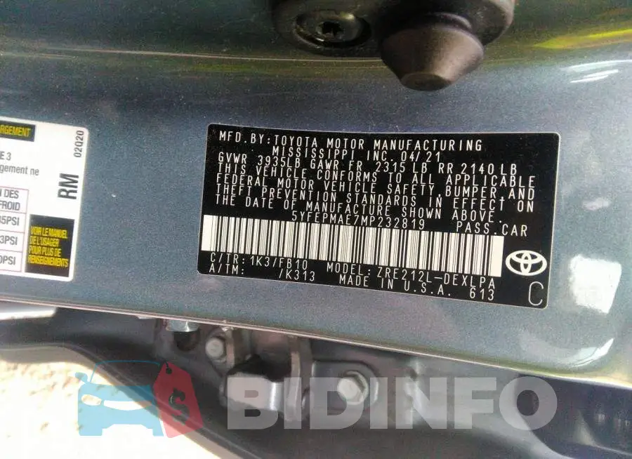 5YFEPMAE7MP232819 Photo# 9