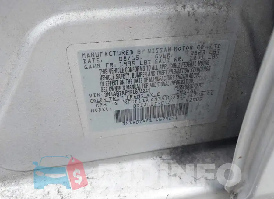 3N1AB7AP1FL674241 Photo# 9
