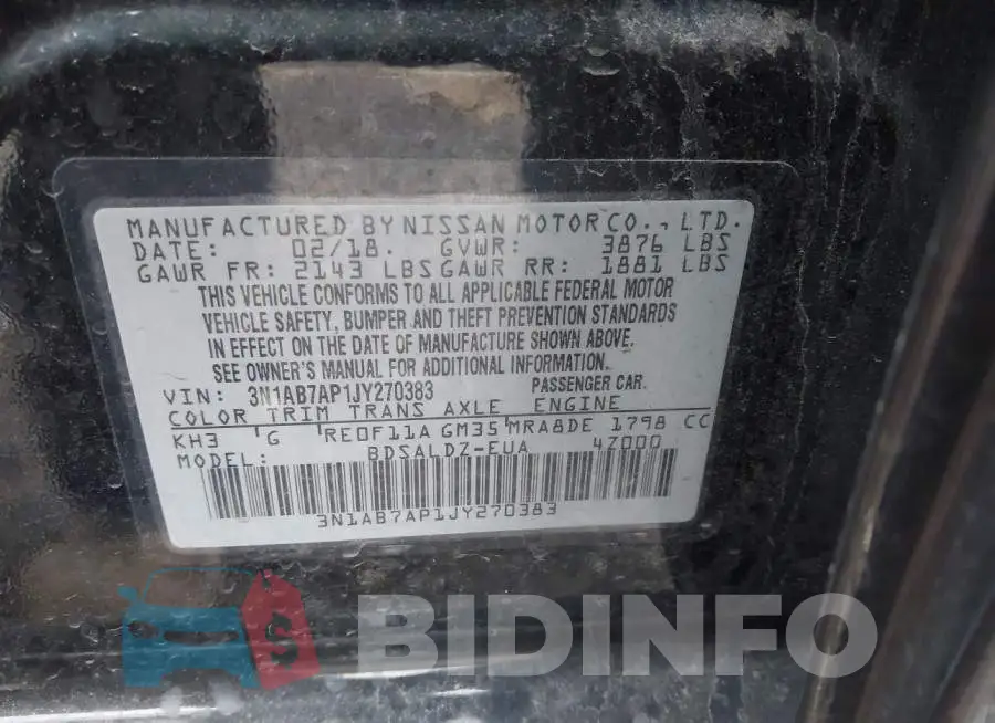 3N1AB7AP1JY270383 Photo# 9