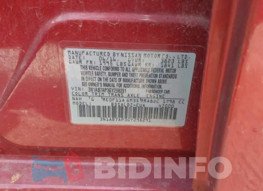 3N1AB7AP3GY298291 Photo# 9