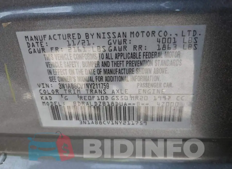 3N1AB8CV1NY211759 Photo# 9